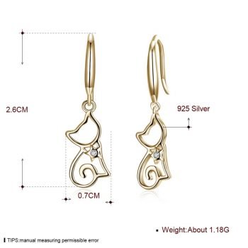 Giffany 925 Sterling Silver Cat Earrings For Women
