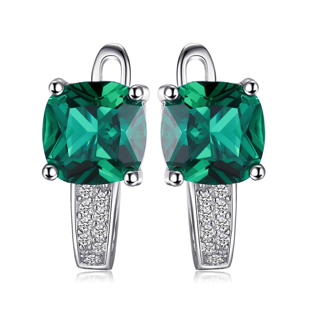 Giffany Emerald Jewelry Wedding Set Ring Pendant Hoop Earrings 925 Sterling Silver