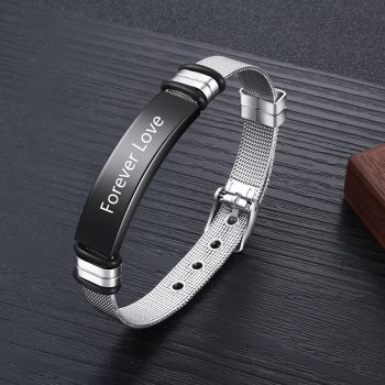 Customizable engraving mens Adjustable Stainless Steel Bracelets